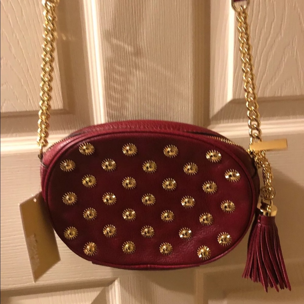 NWT MK, "Ginny" Studded Medium Messenger. - Picture 2 of 7
